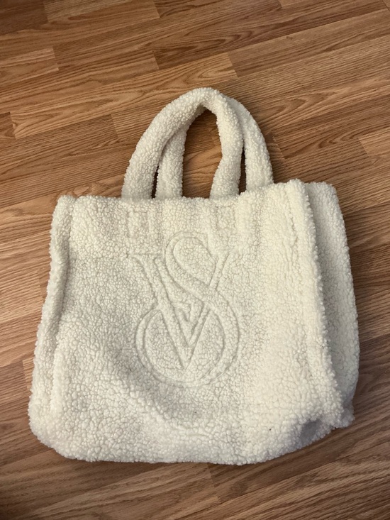Victoria's Secret Handbags - Victoria's Secret Cream Sherpa Tote Bag
